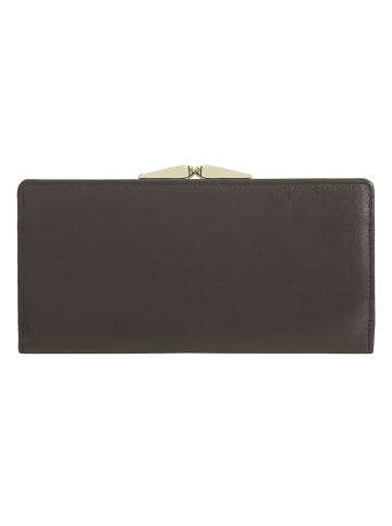 DuDu Geldbörse RFID Schutz Leder 19.5 cm in coffee brown