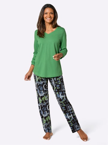 WITT WEIDEN Schlafanzug in schwarz-apfel-bedruckt