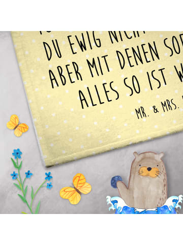 Mr. & Mrs. Panda Handtuch Gäste-WC Eisbär Umarmen mit Spruch in Gelb Pastell
