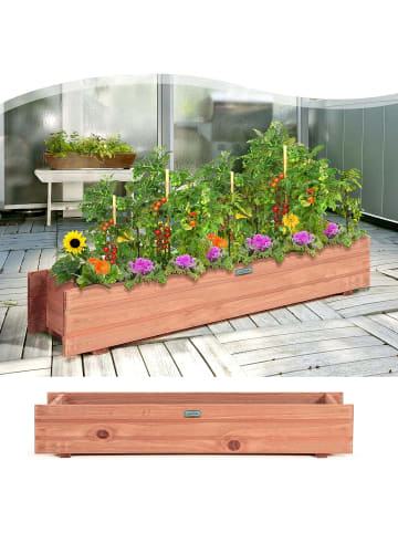 COSTWAY Hochbeet 91,5x18x16cm in Braun
