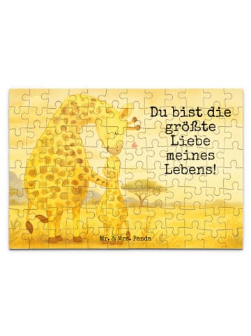 Mr. & Mrs. Panda Puzzle Giraffe Kind Design mit Spruch in Weiß