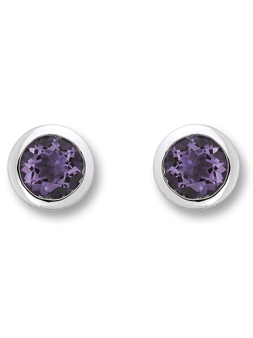 ONE ELEMENT  Amethyst Zarge Ohrringe   Ohrstecker aus 333 Weißgold in silber