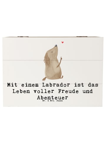 Mr. & Mrs. Panda Holzbox Labradorleben mit Spruch in Weiß
