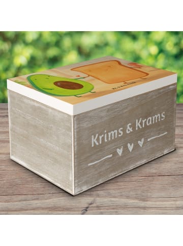 Mr. & Mrs. Panda Holzkiste Avocado Toast Design ohne Spruch in Weiß