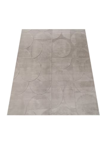 KADIMA DESIGN Teppich Kurzflor waschbar Unifarben Struktur Wohnzimmer in Grau