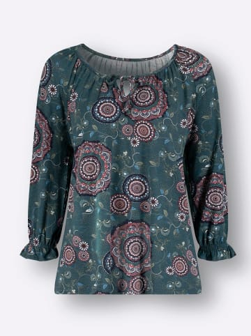 WITT WEIDEN Druck-Shirt in petrol-rostrot-bedruckt