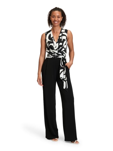 Vera Mont Jumpsuit mit Bindegürtel in Patch Black/White