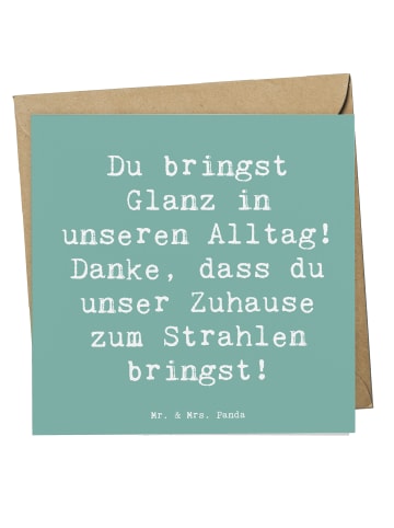 Mr. & Mrs. Panda Deluxe Karte Spruch Glanz Putzfrau mit Spruch in Meeresbrise