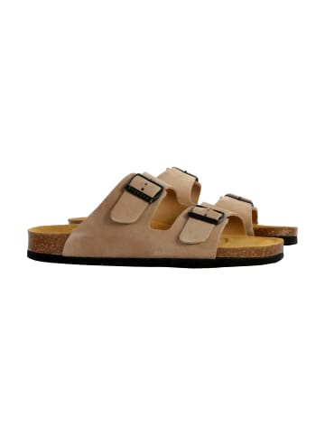 Plakton Beta-Leder-Pantoletten Braun