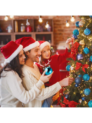 relaxdays 100-tlg. Weihnachtskugeln Set in Türkis