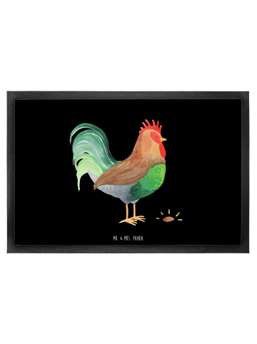 Mr. & Mrs. Panda Türvorleger Hahn Korn ohne Spruch in Schwarz