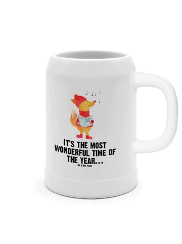 Mr. & Mrs. Panda Krug Fuchs Sänger mit Spruch in Weiß