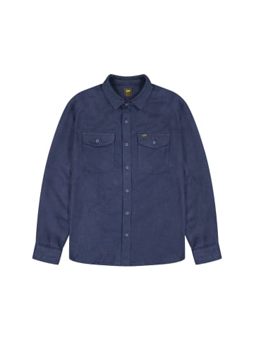 Lee Langarmhemd Workwear in Indigo Jaspe