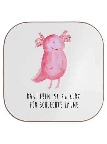 Mr. & Mrs. Panda Untersetzer für Gläser Axolotl Glücklich mit Sp... in Weiß