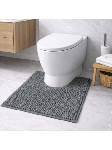 WohnDirect Badematte mit WC Ausschnitt PARIS in Grau