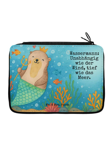 Mr. & Mrs. Panda Mäppchen Wassermann Astrologie Design mit Spruch in Weiß