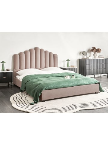 Beliani Doppelbett VINCENNES in Beige/Schwarz - (W) 165 x (H) 124 x (L) 213 cm