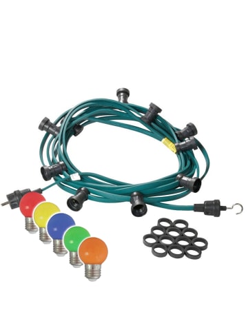 SPICELITE Garten Party Lichterkette Illu 50 bunte LED Kugellampen 50m grün