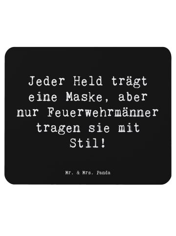 Mr. & Mrs. Panda Mauspad Spruch Stilvolle Feuerwehrmann mit Spruch in Schwarz