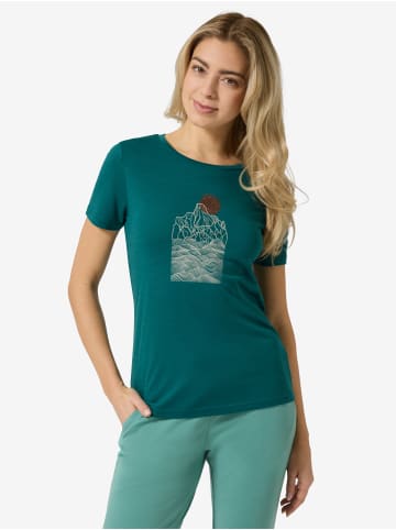 super.natural Merino T-Shirt PREIKESTOLEN CLIFFS in Petrol