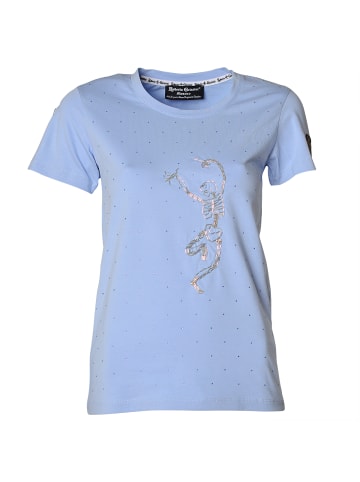 Roberto Geissini Dancing Skelett T-Shirt Blau