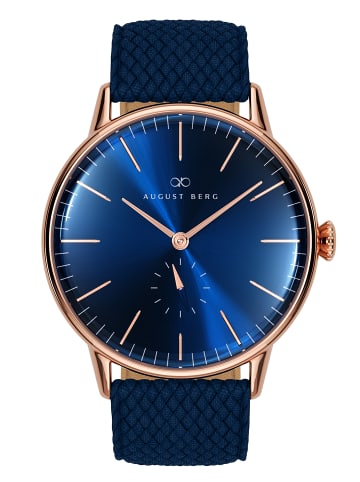 August Berg Armbanduhr Serenity Deep N°3 in rosegold sunray_blue