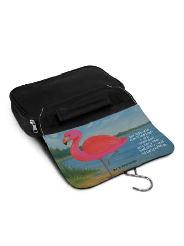 Mr. & Mrs. Panda Kulturtasche Flamingo Classic Design mit Spruch in Weiß