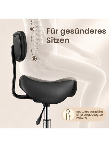 SONGMICS Arbeitshocker Activo in Schwarz - (B)56 x (H)82.5x (T)56 cm