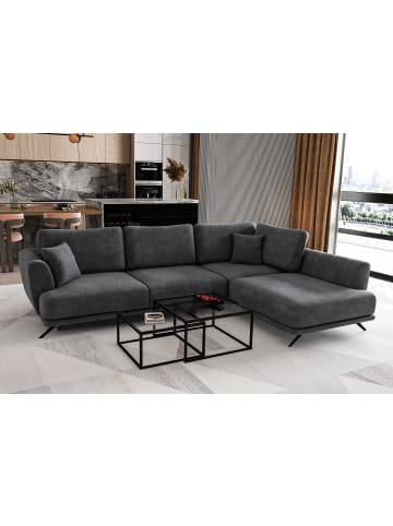 MF Design Lardo Recamiere Rechts in Asphalt -  (L) 191 x (B) 276 x (H) 90 cm