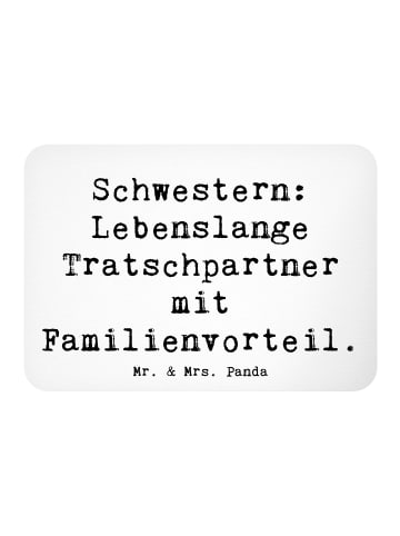 Mr. & Mrs. Panda magnet Spruch Schwestern Tratschpartner mit Spruch in Weiß