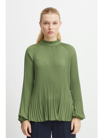 ICHI Langarmbluse IHLARA LS - 20104044  Hochgeschlossene feminine Bluse in Grün