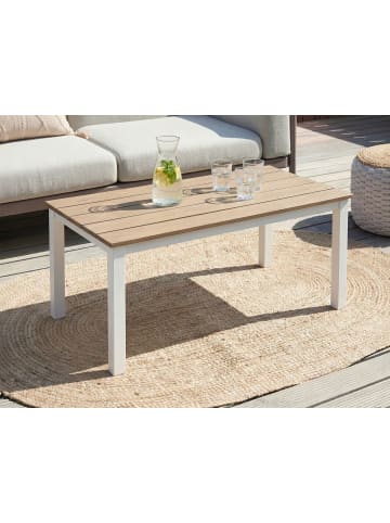 Beliani Esstisch MESSINA in Braun/Weiß - (W) 52 x (H) 50 x (L) 100 cm