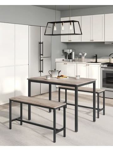 VASAGLE 3tlg. Set: Essgruppe in Light-brown - (B)110 x (H)75 x (T)70cm