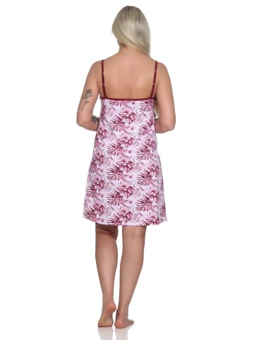 NORMANN Ärmelloses Spaghetti Träger Nachthemd floralem print - 79503 in rot