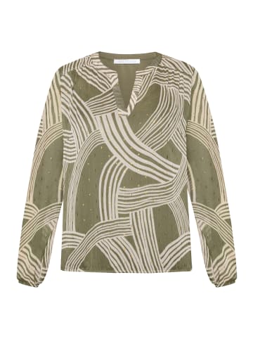 BETTY & CO Schlupfbluse mit Print in Khaki/Cream