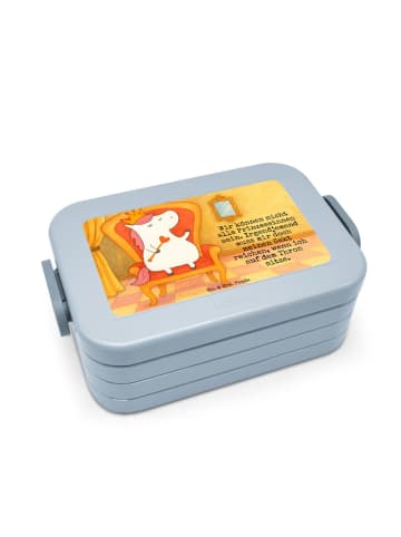 Mr. & Mrs. Panda Frühstücksbox Einhorn Prinzessin Design mit Spruch in Blau Pastell