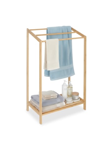 relaxdays Handtuchständer in Natur - (B)52,5 x (H)86 x (T)32 cm