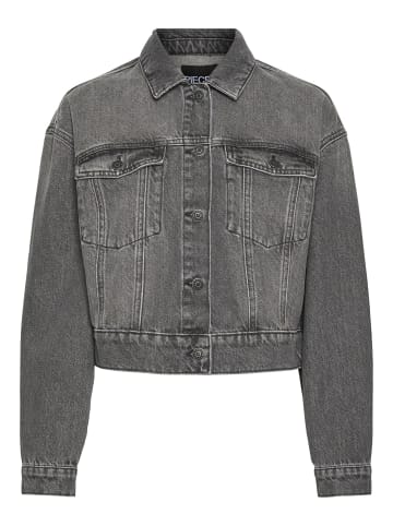 Pieces Jeansjacke in Grey Denim