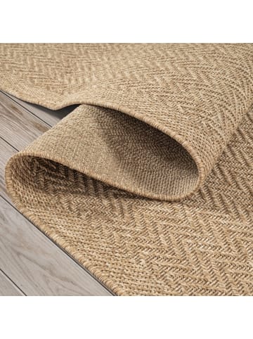 KADIMA DESIGN Flachwebteppich Geometrisch flachgewebt pflegeleicht Wohnzimmer Flur in Natur