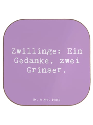 Mr. & Mrs. Panda Untersetzer für Gläser Spruch Zwillingsgeschwis... in Lavendeltraum