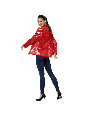 tectake Damen-Jackett mit glitzernden Pailletten, rot