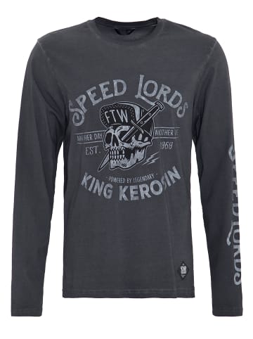 King Kerosin King Kerosin KING KEROSIN Langarm Shirt mit Front- und Ärmeldruck Speed Lords in anthrazit