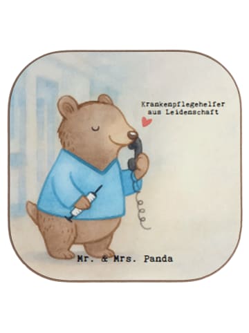 Mr. & Mrs. Panda Getränkeuntersetzer Krankenpflegehelfer Leidens... in Weiß
