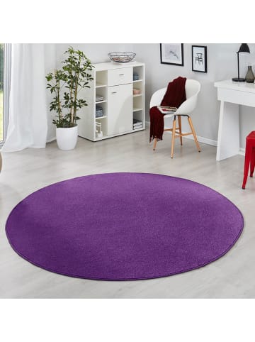 Hanse Home Runder Teppich Uni Fancy rund violett