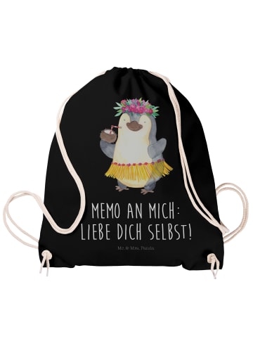 Mr. & Mrs. Panda Stofftasche Pinguin Kokosnuss mit Spruch in Schwarz