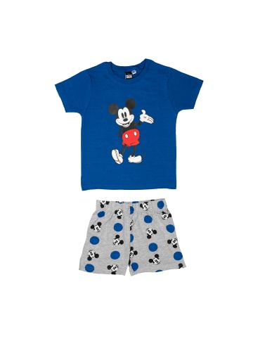 United Labels Disney Mickey Mouse Schlafanzug  Kurzarm in blau/grau