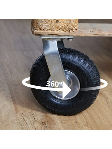 relaxdays 2 x Lenkrolle in Schwarz/ Rot - 3.00-4