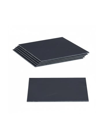 relaxdays 6 x Schieferplatte in Schwarz - (B)40 x (T)30 cm