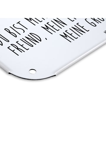 Mr. & Mrs. Panda Blechschild Bären Liebe mit Spruch in Weiß