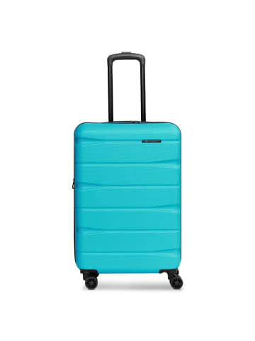 Franky Munich 4.0 4-Rollen Trolley M 66 cm mit Dehnfalte in aqua dull